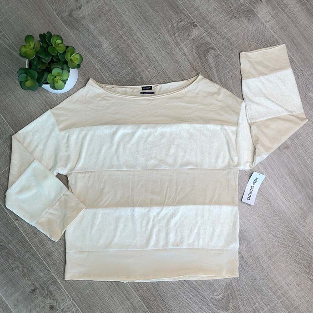 NWT URBAN OUTFITTERS Women's Neutral Striped Colorblock Top
